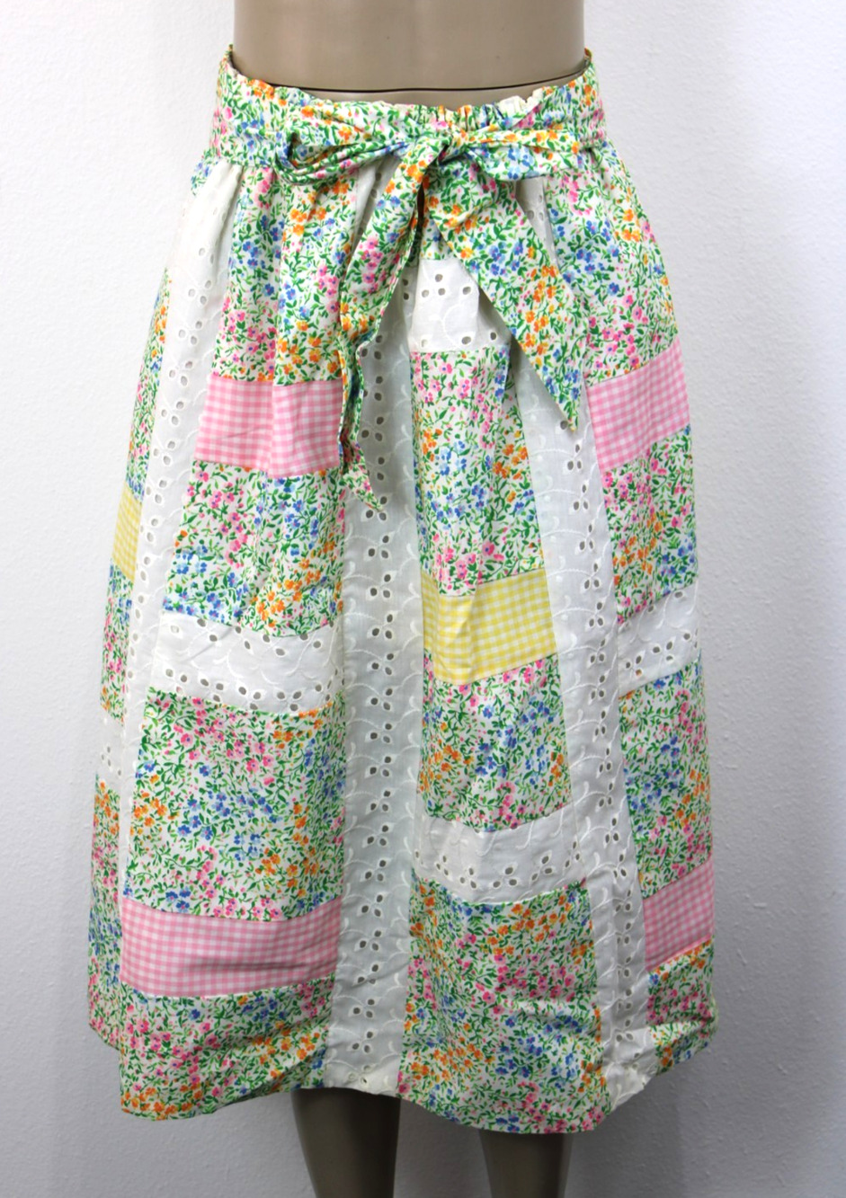 MR.HANK Vintage 60s 70s Patchwork MOD Boho Hippie Skirt Waist Stretch